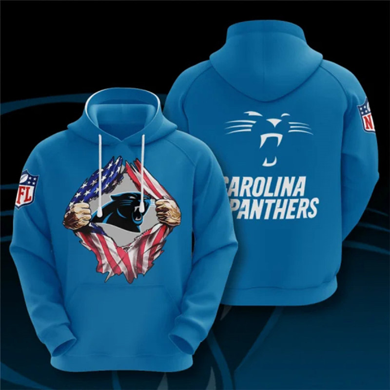 Men's Carolina Panthers Blue NFL 3D Trending T-Shirt Hoodie